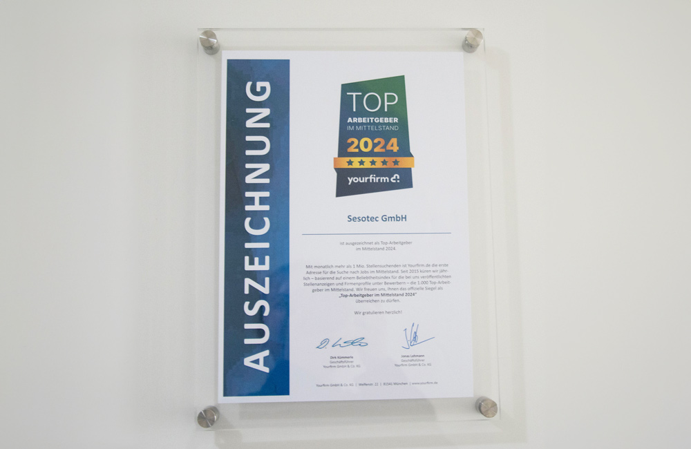 yourfirm auszeichung schild