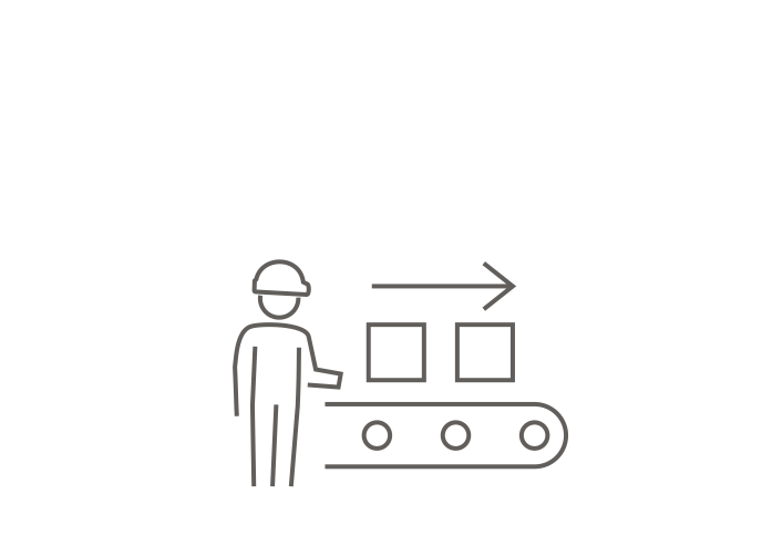 production stages icon warenausgang